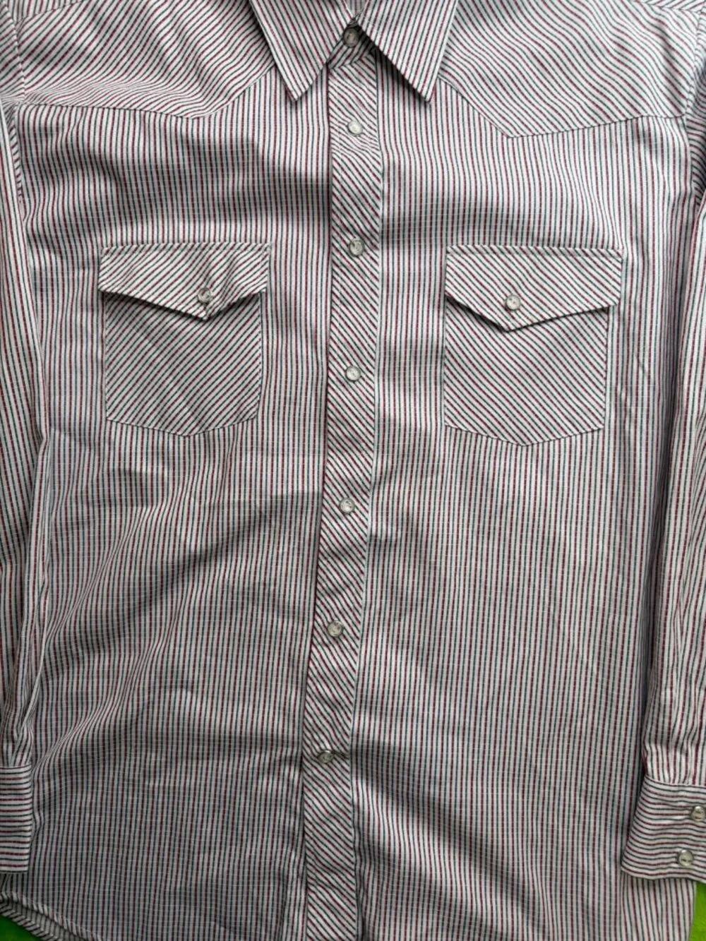 Vintage Liquid Western Pearl Snap Shirt Sz L Striped - Picture 4 of 7